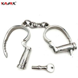 NXY Adulte Jouets Fer À Cheval En Acier Inoxydable Menottes Cheville Poignet Métal Poignets Contraintes Fétiche Esclave Manacle Bondage BDSM Sex Toy pour Couple 1201