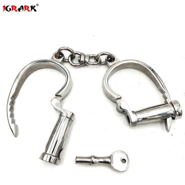 NXY Juguetes para Adultos Esposas de Acero Inoxidable de Herradura Puños de Tobillo Puños de muñeca de Metal Restricciones Fetiche Esclavo Manacle Bondage BDSM Juguete Sexual para Pareja 1201