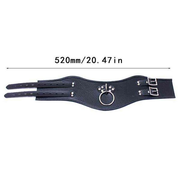 NXY Juguetes para adultos Cuero de PU BDSM Bondage Postura Cuello Collar con anillo de tracción Anillos de cuello ajustables Cinturón Esclavo Bondage Correa Arnés Juguetes sexuales 1202