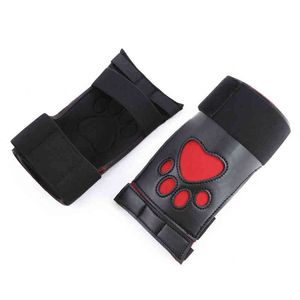 NXY Jouets pour adultes PU Cuir Chiot Cosplay Menottes Gants BDSM Bondage Fétiche Chien Esclave Mitaines Contraintes Adulte Jeu Sex Toys pour Hommes Femmes 1202