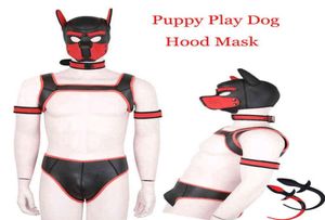 Nxy Volwassen speelgoed Sexy man puppy spelen Hond bondage Kap Masker Kraag Armband Cosplay Fantasie Harnas Spelletjes Slave Pup Rol Koppels 12064185305