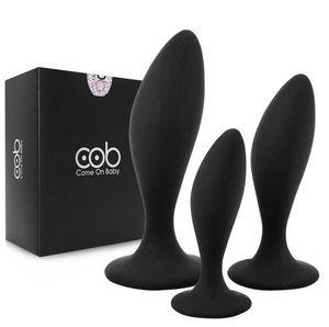NXY Anal Toys 3pcs Plugt ButtPlug Training Set Silicone SUCTion Anus Sex Toys for Women Men Male Prostaat Massager Buttplug Gay BDSM Toy 1125