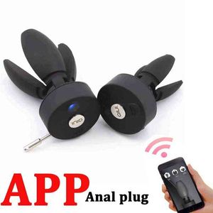 Nxy Anal Toys App Control remoto Butt Plug Dispositivo de castidad Expansor de culo Qiui Pera Flor Ano Cinturón de bloqueo Sexo para hombres Mujeres Gay 220506