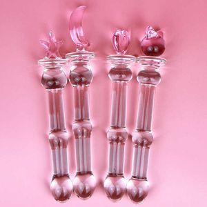 NXY Anal jouets perles rose coeur godemichet Anal verre gode Vaginal et Stimulation jouets sexuels pour les femmes 1125