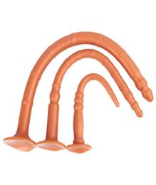Nxy Anale speeltjes Explosief 60 cm Superlang Zacht met zuignap Mannelijke en vrouwelijke masturbatie-apparaat Gestreepte tentakel Anale plug-dildo A9854459