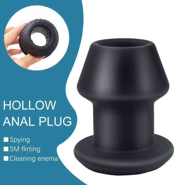 NXY Anal Jouets Plug Creux Dilatation Vaginale Femelle Mâle Butt Dilatateur Lavement Expansion Adulte Sex Toy Silicone Pleine Satisfaction Magasin 1206