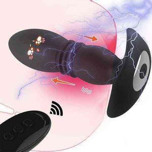 Nxy Anal Toys Hommes et Femmes Portent des Appareils de Masturbation Produits de Sexe pour Adultes Télécommande Backyard Télescopique Vibration Anal Plug 220516