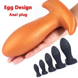 NXY Anal Toys Nouveau Doux Énorme Oeuf Plug Silicone Buttplug Masseur De Prostate Anus Dilatateur Érotique Sextoys pour Femme Hommes Produits de Sexe 1206