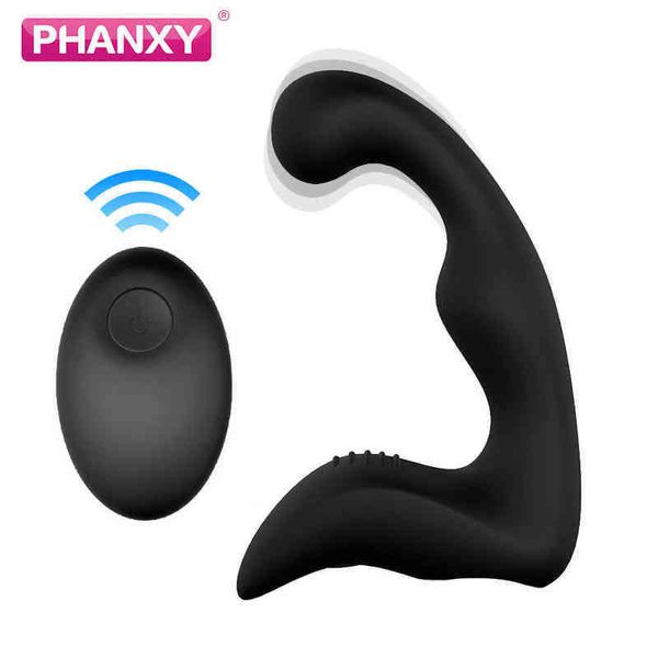 Nxy Anal Toys Phanxy Control Remoto Masajeador de Próstata Masculino Vibrador para Hombres Silicona Butt Plug Sextoy Gay Principiantes Cola Sex Toy 1207