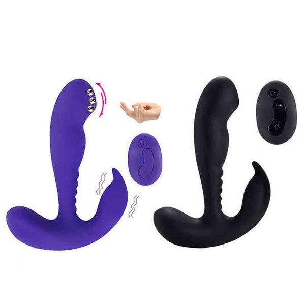 Nxy Anal Toys Plaisir Vibrant Stimulateur de Prostate avec Boule Roulante Doigt Vibrateur Outil Sexuel pour Couple Masseur Jouet Deux 220420