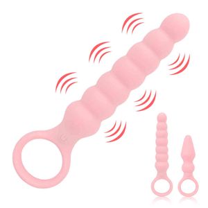NXY Anaal Toys S / L 10 Frequentie Pull Ring Kralen Vibrator Prostaat Stimulator Butt Plug Sex Toy voor Dames Mannen Massager voor Unisex 1130