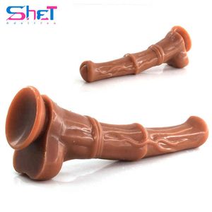 Nxy Anal Toys Shet 12 Pouces Super Long Sex Toy Liquide Double Pénis Plug Double Usage Adulte Mâle et Femelle Couple 1217