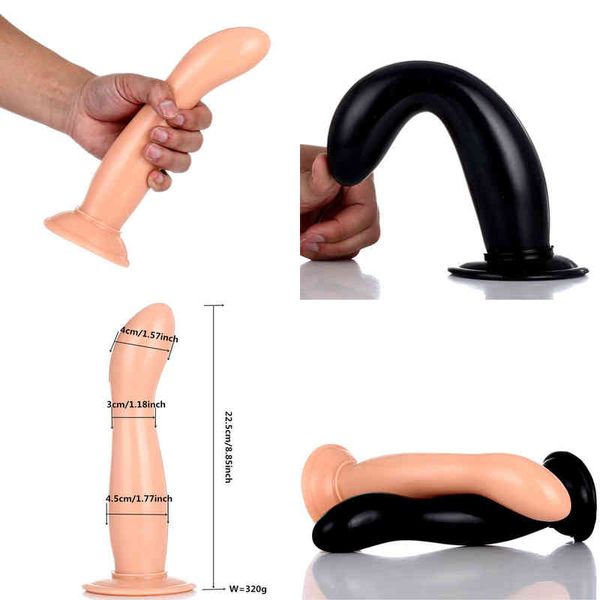 Nxy Anal Toys Lisse Énorme Gros Plug Gode Ventouse Long Butt Prostate Massage Dilatateur Sexe pour Couple Buttplug 220505