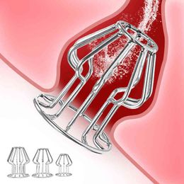 NXY Anal Toys Stainless Steel Hollow Plug for Men Dilator Expander Butt Prostate Massager Stimulator Seks vrouwen 220506
