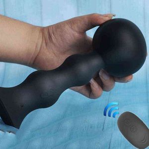 Nxy anal brinquedos controle remoto sem fio massageador de próstata vagina bola ânus contas expansão inflável plug vibrador brinquedos sexuais para homens mulheres 1125