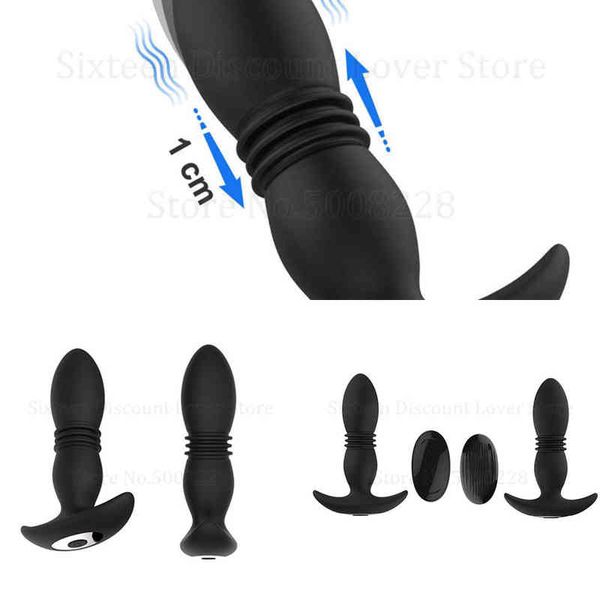NXY Anal Toys Wireless Remote contrôle vibrant Télescopique Masse mâle mâle mâle 7Speed ​​Butt Plug Vibrateur Sex pour hommes Femmes 220506