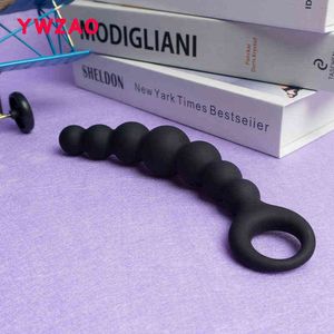 Nxy Anal Toys Ywzao Perles Sex Adult Butt Toy Hommes Mais pour Couples Plugs Silicone Ass Backyard Prostate Massage Shop Black Plig 1217