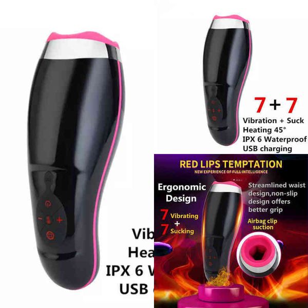 Nxy automatique avion tasse chauffage mâle succion Masturbation Machine jouet sexuel Intelligent impulsion lampe de poche vibrateur réel 0114