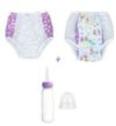 Nxy Babyluiers 3pcs Abdl Volwassen Paars Semi Bedrukt Slipje Pvc Herbruikbare Onesize Dames Ddlg Zuigfles Set 2212273025677