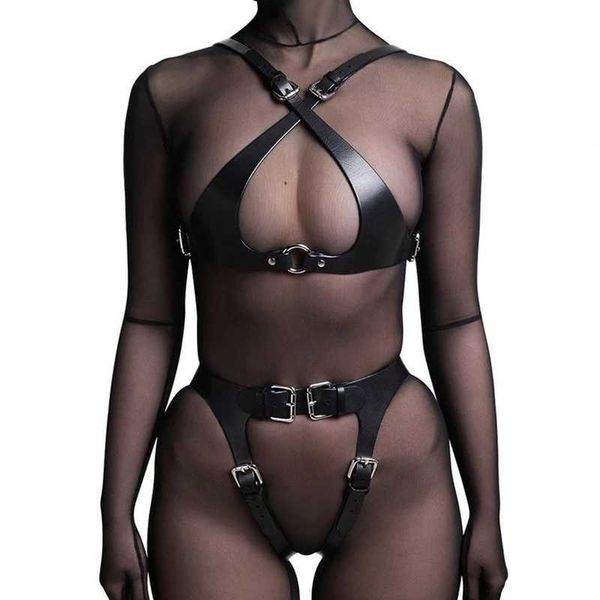 NXY BDSM – harnais en cuir Sexy pour femmes, soutien-gorge, Lingerie, ceinture de jarretelles, jambes serrées, accessoires gothiques, bas avec ensemble, boutique de sexe