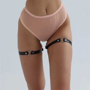 Nxy Bdsm femmes Punk coeur Sexy anneau en cuir porte-jarretelles Harajuku élasticité serré jarretelle Cosplay jambe