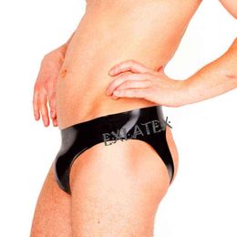 NXY Slips en slipje Latex Mannen Erotische ondergoed onderbroek Rubber Mini-slips met open achter Shorts Sexy Lingerie 1203