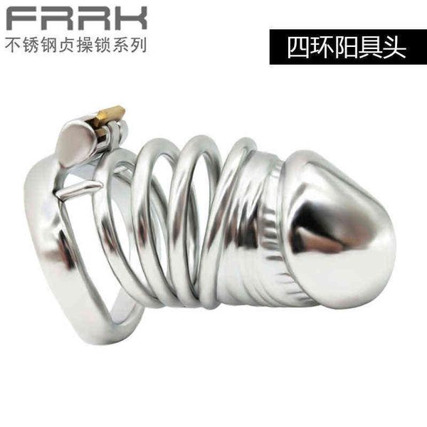 NXY Chastity Device Frrk 54 Male Penis Head Alargado Acero inoxidable Lock Anti Masturbation Tool 0416