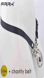 NXY dispositif Frrk mâle Cage avec ceinture de bondage réglable en polyuréthane pour hommes anneaux de pénis à verrouillage permanent en acier inoxydable Bdsm Sex Toys12175633971