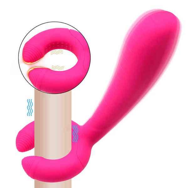 Nxy Cockrings 3 en 1 Gode Vibrant Triple Moteur 7 Vibrations Rechargeable Clitoris Mamelon Pénis Masseur Stimulateur Sex Toy pour Femmes Couple 220505