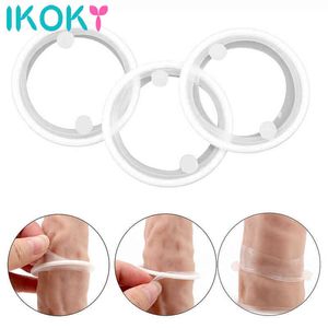 NXY Cockrings 3 pièces ensemble serrure prépuce anneau de pénis produits sexuels jouets pour hommes mâle adulte Silicone coq retarder l'éjaculation 0215