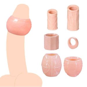 Nxy Cockrings 5 types Prépuce Correction Cock Ring Pénis Manches Retarder L'éjaculation Mâle Chasteté Cage Sex Toys pour Hommes Produits Boutique 220505