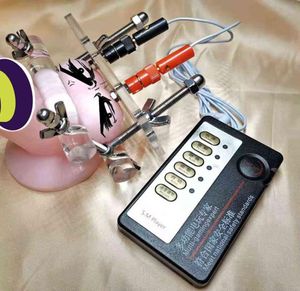 Nxy Cockrings Bdsm Sex Toys Verre Organique Electrosex Cbt Cock Ball Torture Civière Fixation Scrotale Ball Smasher Crusher 11111836445