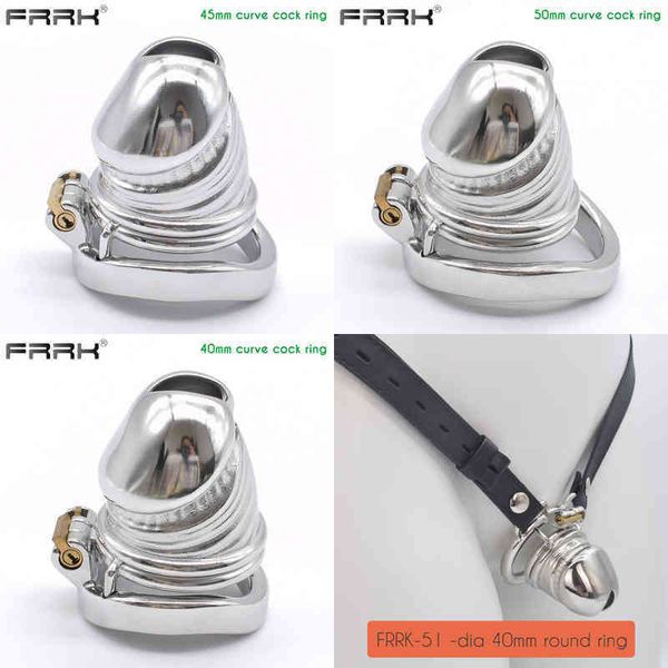 NXY Cockrings Frrk CB Chastity Cage 37mm Big Metal Male Bondage Belt Devices Penis Rings Cock Lock Sex Toys pour un port confortable et prolongé 220111