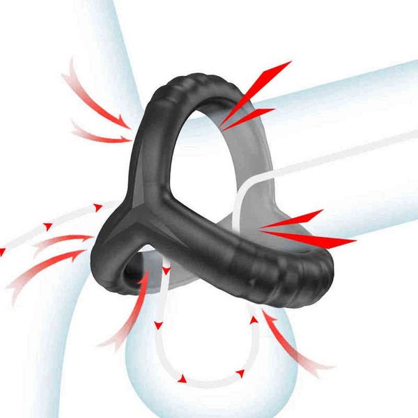 Nxy Cockrings Anillo para pene masculino para hombres Retraso de eyaculación Erección Anillos para amartillar Masturbándose Juguetes sexuales Hombre Gay Adulto Sin vibrador 1206