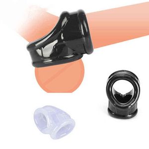 Nxy Cockrings Hommes Pénis Scrotum Manille Erektion Anneau Cock Ring Retarder L'éjaculation Manchon Scrotal Reliure Silicone Élastique Extender 220505