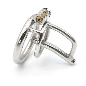 NXY Cockrings nouveau 304 en acier inoxydable dispositif de chasteté masculine ceinture de Cage avec anneau de verrouillage furtif Tube métallique de pénis 1214