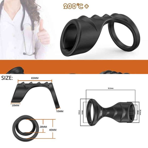 Nxy Cockrings Nouveau Penis Extender Cock Ring Réutilisable Dick Sleeve Silicone Éjaculation Retardée Semen Lock Sex Toys pour Hommes 220505