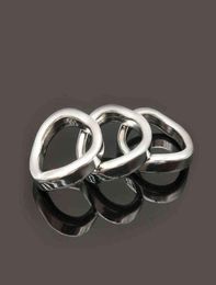 Nxy cockrings nuunanillo de pene masculino acero Inoxidable Cerradura Castidad Metal Anillo Entrenamiento Curvo Juguetes Sexuales5487582