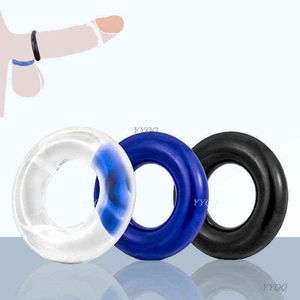 Nxy Cockrings Anillo para el pene Caucho Juguete sexual masculino Bloqueo Masturbación Pareja reutilizable Juego de castidad Productos para adultos para hombres 18 1206