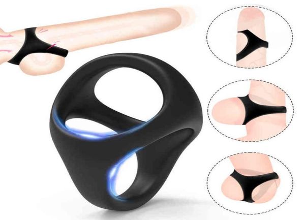 NXY COCKRINGS Silicone Penis Ring Affarment Sex Toys for Men Érection Male Scrotum Bind Delay Ejaculation Cock Elastic Shop 12048877570