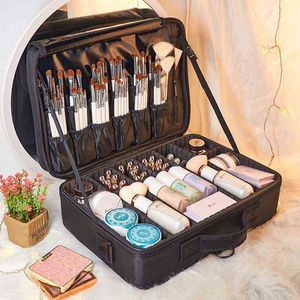 Nxy Bolsas de cosméticos Lhlysgs Marca Mujer Belleza Organizador Estuche profesional Viaje Necesario Almacenamiento impermeable Maquillaje 220302