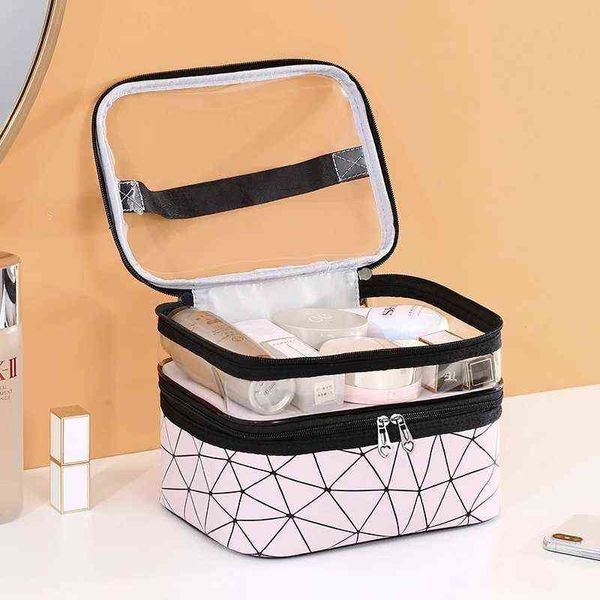 Bolsas de cosméticos Nxy de Pvc para mujer, transparentes para la ducha, artículos de tocador para hombres y mujeres, maquillaje impermeable, bolsa de maquillaje transparente de viaje 220303