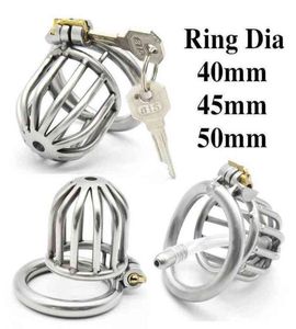 NXY Dispositif Small Size 304 en acier inoxydable Cage Cage Lock Adult Games Metal Male Male Penis Ring Sex Toys for Men Sexshop12214243469