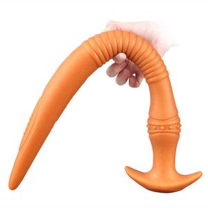 NXY Dildos Anal Toys Eel Whip Plug Masturbador para hombres y mujeres Gel de sílice suave Deep Fun Backyard Adult Sex Products 0225