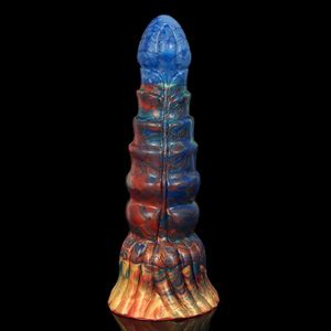 NXY Dildos Anal Toys New Color Silice Gel Plug Tower Shaped Simuled Penis Female Masturbation Fun Toy 0225