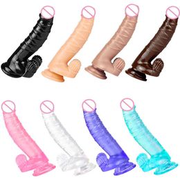 NXY godes jouets anaux produit sexuel simulé pénis cristal Transparent gode adulte femme Masturbation dispositif artificiel Jj 0225