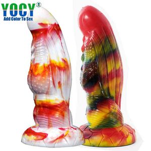 Nxy dildoS anale speelgoed yocy 226 vlam kleur speciaal gevormde penis vloeistof siliconen simulatie dikke grote plug masturbatie apparaat 0225