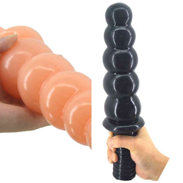 Nxy Dildos Big Dildo Thick 5 Beads Anal Enorme Sin vibrador Butt Plug Ball Juguetes sexuales para Mujeres Hombres Adultos Juegos Bdsm Producto 0105