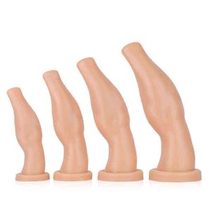 NXY Dildos Collection Fist Strap op Anaal Plug Seksspeeltjes Voor Vrouwen / Mannen Masturbators Zuig Big Thurst G-Spot Anale Games 1211