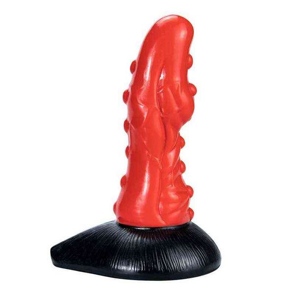 Nxy Godes Dongs 2022 Nouveau 18 3cm Rouge Noir Énorme Coq De Monstre Large Épais Anal Butt Plug Réaliste Gode Point G Masturbateur Adulte Femmes Sex Toys 220511